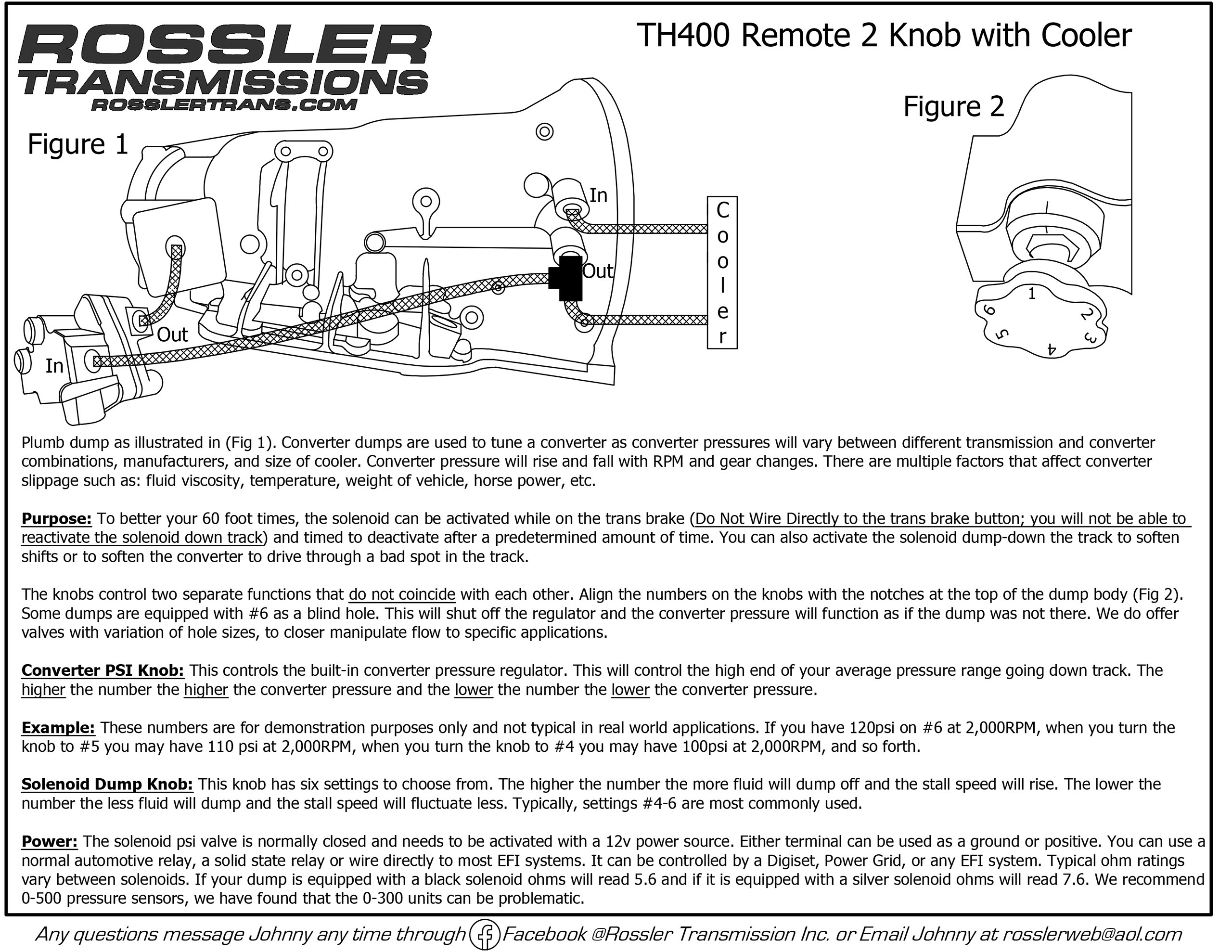 2 Knob Adjustable DumpRossler Transmissions Inc